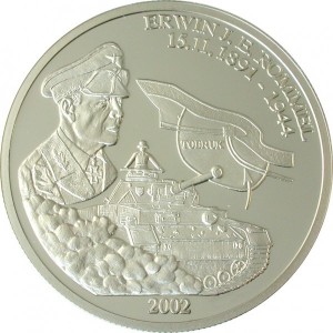 Реверс монеты Конго - ДРК, 10 франков, 2002, Эрвин Роммель
