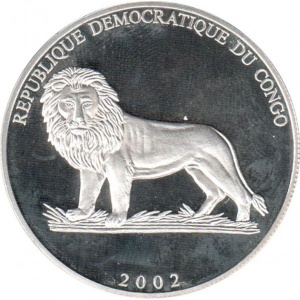 Аверс монеты Конго - ДРК, 10 франков, 2002, Чемпионат мира по футболу 2002 /Ирландия/
