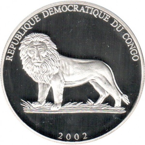 Аверс монеты Конго - ДРК, 10 франков, 2002, Чемпионат мира по футболу 2002 /Германия/