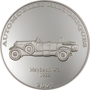 Реверс монеты Конго - ДРК, 10 франков, 2003, Maybach W3 1922