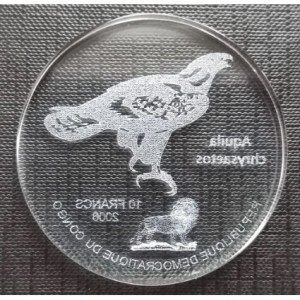 Реверс монеты Конго - ДРК, 10 франков, 2006, Беркут