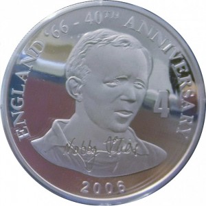 Реверс монеты Конго - ДРК, 10 франков, 2006, Нобби Стайлз No 4