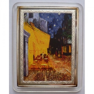 Реверс монеты Конго - ДРК, 10 франков, 2007, Ночная терраса кафе. Винсент ван Гог