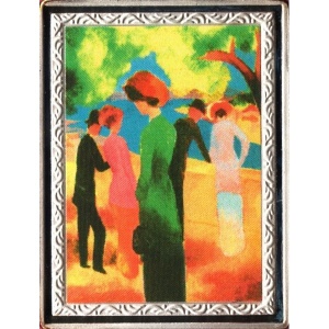 Реверс монеты Конго - ДРК, 10 франков, 2007, Женщина в зеленой куртке. Август Макке