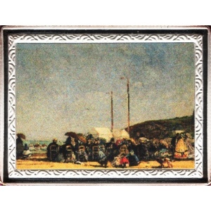 Реверс монеты Конго - ДРК, 10 франков, 2009, Побережье в Трувиле. Эжен Буден