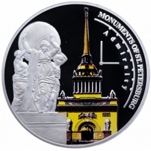 Реверс монеты Конго - ДРК, 240 франков, 2011, Монументы Санкт-Петербурга - Главное адмиралтейство