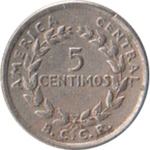 Реверс монеты Коста-Рика, 5 сентимо, 1951