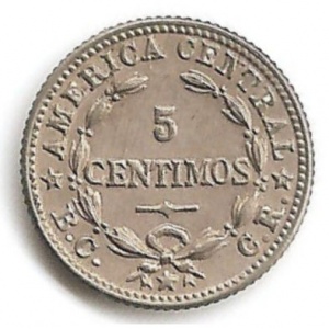 Реверс монеты Коста-Рика, 5 сентимо, 1951