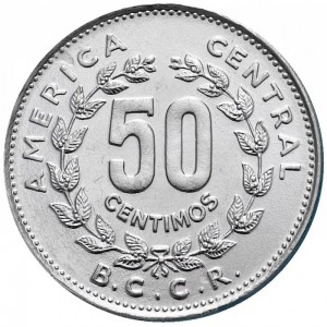 Реверс монеты Коста-Рика, 50 сентимо, 1984