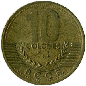 Реверс монеты Коста-Рика, 10 колонов, 2002