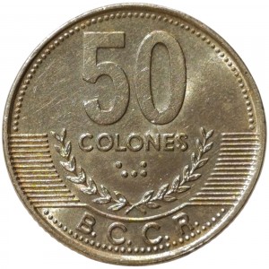 Реверс монеты Коста-Рика, 50 колонов, 1997