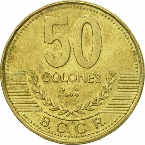 Реверс монеты Коста-Рика, 50 колонов, 2002