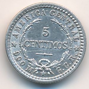Реверс монеты Коста-Рика, 5 сентимо, 1905-1914