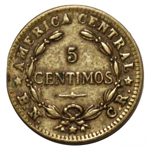Реверс монеты Коста-Рика, 5 сентимо, 1942-1947
