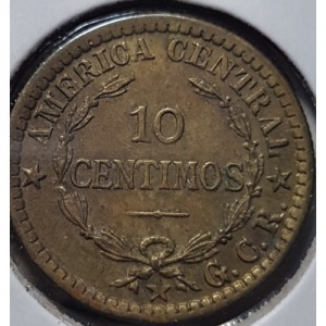 Реверс монеты Коста-Рика, 10 сентимо, 1920-1922