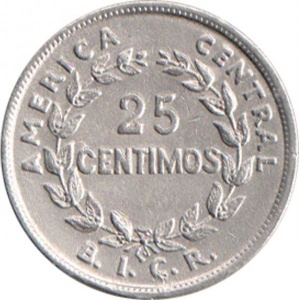 Реверс монеты Коста-Рика, 25 сентимо, 1935