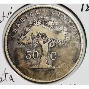 Реверс монеты Коста-Рика, 50 сентимо, 1864-1875