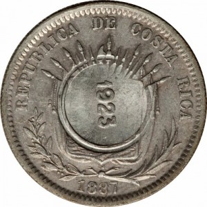 Аверс монеты Коста-Рика, 50 сентимо, 1886-1887