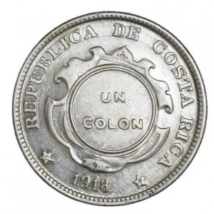 Аверс монеты Коста-Рика, 1 колон, 1917-1918