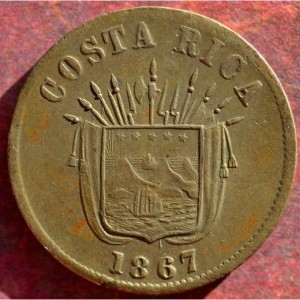Аверс монеты Коста-Рика, 1 сентаво, 1865-1868
