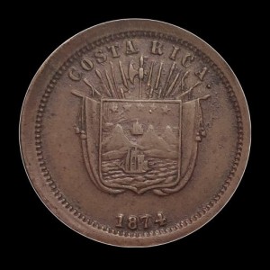 Аверс монеты Коста-Рика, 1 сентаво, 1874