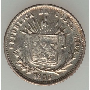 Аверс монеты Коста-Рика, 5 сентаво, 1885-1887