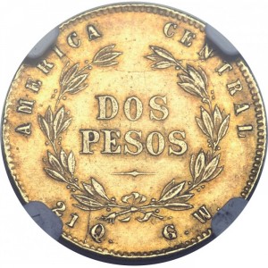 Реверс монеты Коста-Рика, 2 песо, 1876