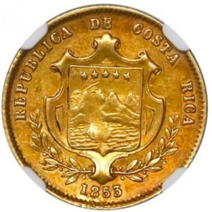 Аверс монеты Коста-Рика, 1 эскудо, 1850-1855