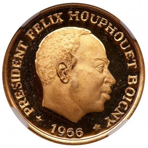 Аверс монеты Кот-д'Ивуар, 25 франков, 1966, Союз, Дисциплина, Работа
