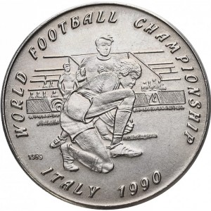 Реверс монеты Лаос, 10 кипов, 1989, Чемпионат мира по футболу, Италия 1990