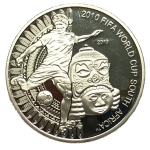 Реверс монеты Лаос, 1000 кипов, 2010, Чемпионат мира по футболу 2010, ЮАР