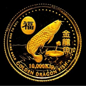 Реверс монеты Лаос, 10.000 кипов, 2001, Золотая аравана
