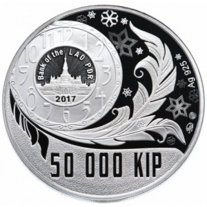 Аверс монеты Лаос, 50.000 кипов, 2017, Китайский гороскоп - Год петуха