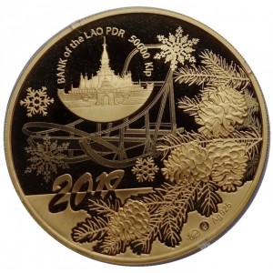 Аверс монеты Лаос, 50.000 кипов, 2018, Китайский гороскоп - год собаки