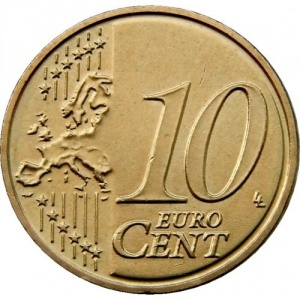 Реверс монеты Латвия, 10 евроцентов, 2014-2025