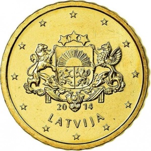Аверс монеты Латвия, 50 евроцентов, 2014-2025
