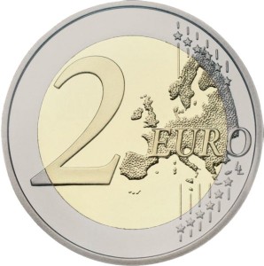 Реверс монеты Латвия, 2 евро, 2022, 35 лет программе Эразмус