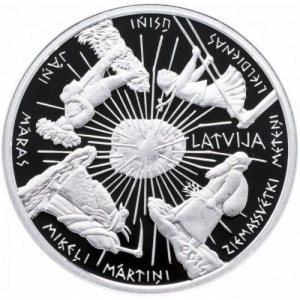 Реверс монеты Латвия, 5 евро, 2014, Времена года