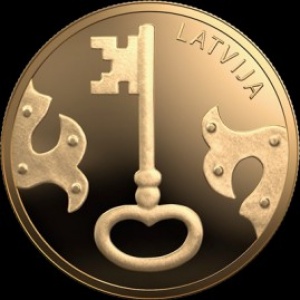 Аверс монеты Латвия, 5 евро, 2021, Ключ