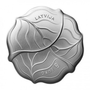 Аверс монеты Латвия, 5 евро, 2024, Капуста