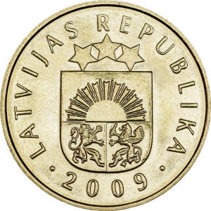 Аверс монеты Латвия, 20 сантимов, 1992-2009