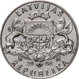 Аверс монеты Латвия, 1 лат, 1992-2008
