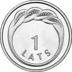 Реверс монеты Латвия, 1 лат, 2009, Кольцо Намейса