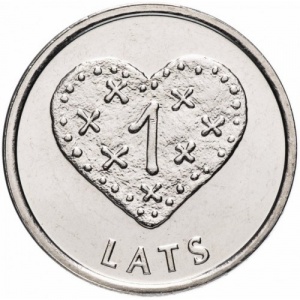Реверс монеты Латвия, 1 лат, 2011, Пряничное сердце