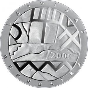 Аверс монеты Латвия, 1 лат, 2000, Латвия. Время и ценности - Земля