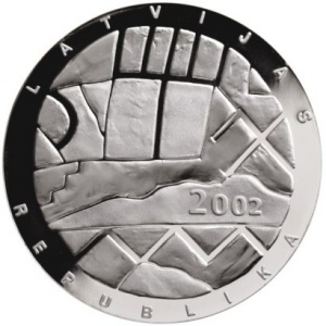 Аверс монеты Латвия, 1 лат, 2002, Латвия. Время и ценности - Судьба
