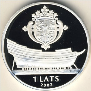 Аверс монеты Латвия, 1 лат, 2003, Латвия. Время и ценности - Курляндия