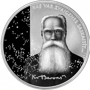 Реверс монеты Латвия, 1 лат, 2006, Латвия. Время и ценности - Кришьянис Барон
