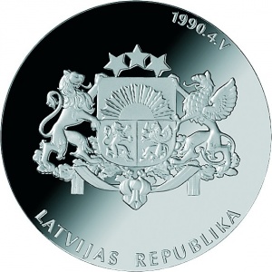 Аверс монеты Латвия, 1 лат, 2007, Латвия. Время и ценности - Возрождение государства
