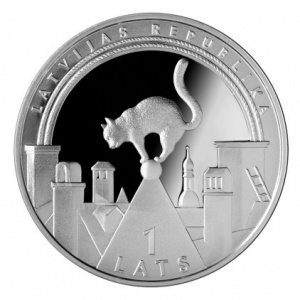 Аверс монеты Латвия, 1 лат, 2008, Счастливая монета